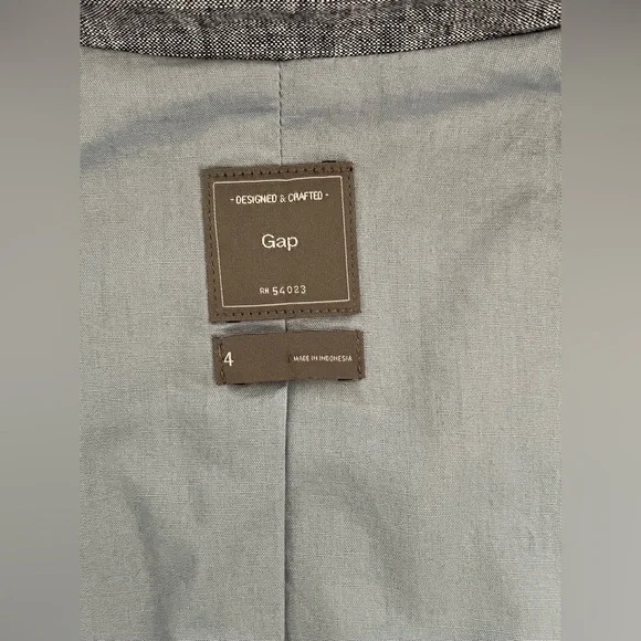 Gap Denim Linen-Cotton Blazer. Size: 4 Color : Denim blue - Picture 9 of 10